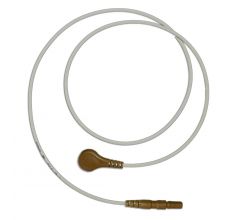 LZ-EKG-Leitung mit DIN-Stecker, Druckknöpfe, braun, 60 cm